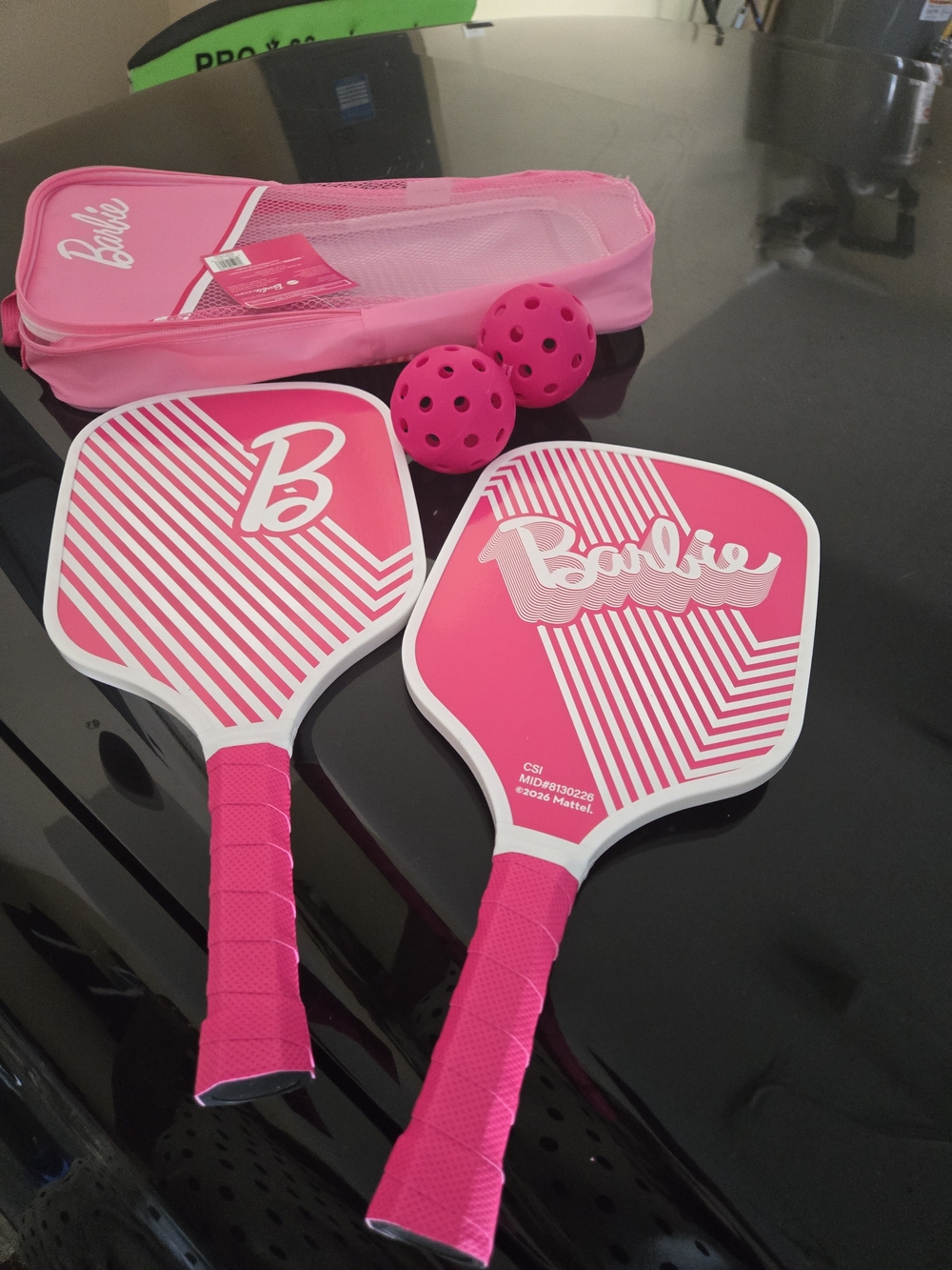 Barbie Hot Pink and White Pickleball Paddle Set